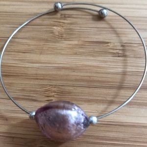 Glass bead and wire bracelet